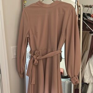 Boohoo Chic Long Sleeve Light Pink Dress